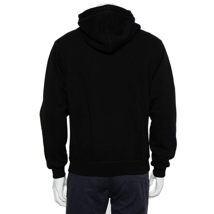 مملوكة مسبقًا Dior Homme Black Cotton Logo Detail Hooded Oversized Sweatshirt XS