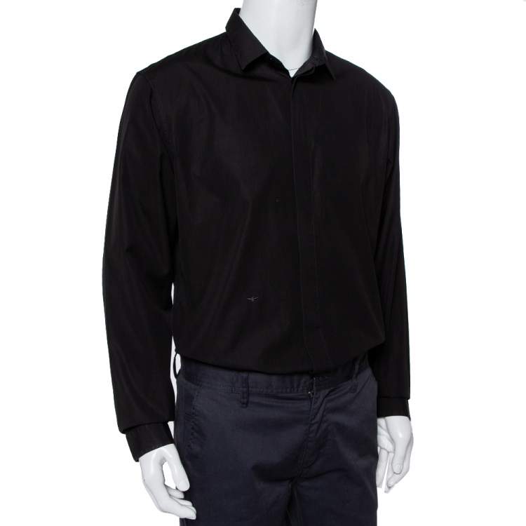 Pre Owned Dior Homme Black Cotton Button Front Shirt XXL