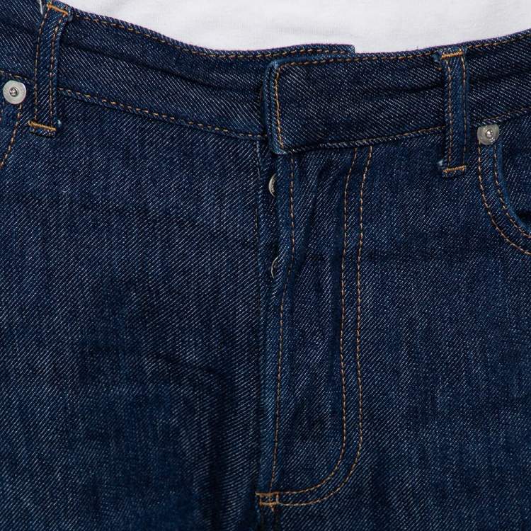 Pre Owned Dior Homme Navy Blue Denim Straight Leg Jeans L