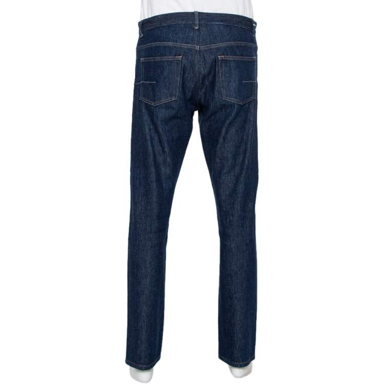 Pre Owned Dior Homme Navy Blue Denim Straight Leg Jeans L