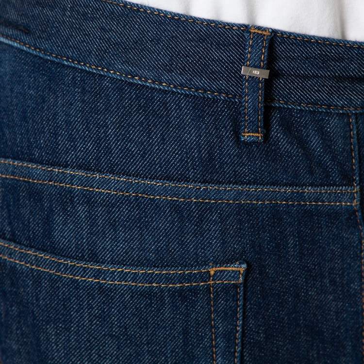 Pre Owned Dior Homme Navy Blue Denim Straight Leg Jeans L