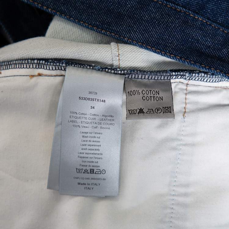 Pre Owned Dior Homme Navy Blue Denim Straight Leg Jeans L