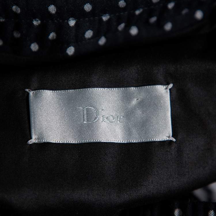 Pre Owned Dior Homme Black Polka Dot Jacquard Joggers M