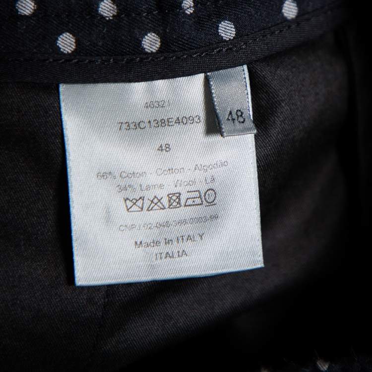 Pre Owned Dior Homme Black Polka Dot Jacquard Joggers M