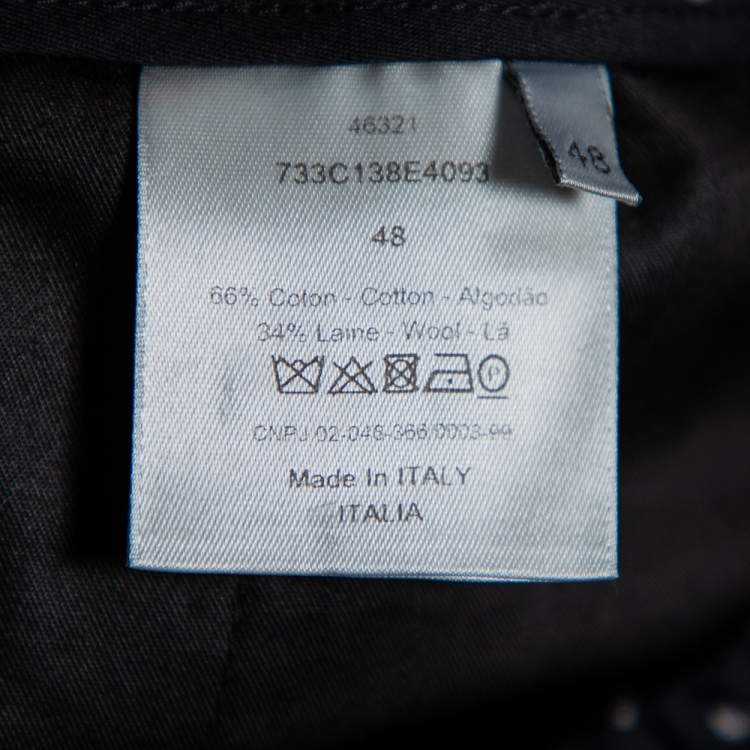 Pre Owned Dior Homme Black Polka Dot Jacquard Joggers M