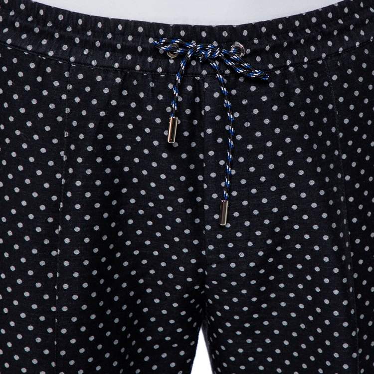 Pre Owned Dior Homme Black Polka Dot Jacquard Joggers M