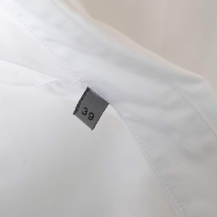 Pre Owned Dior Homme White Cotton Zip Front Shirt M