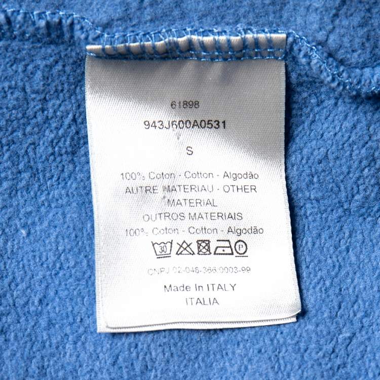 مملوكة مسبقًا Dior Homme Blue Cotton CD Logo Embroidered Hoodie S