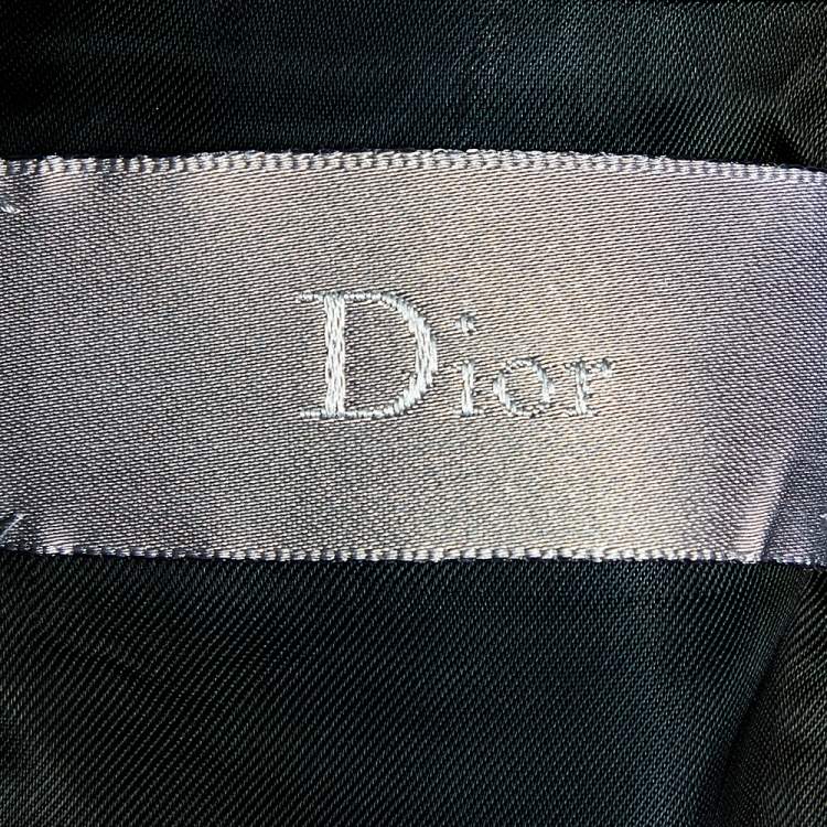 Pre Owned Dior Homme Black Wool Button Front Hooded Jacket M