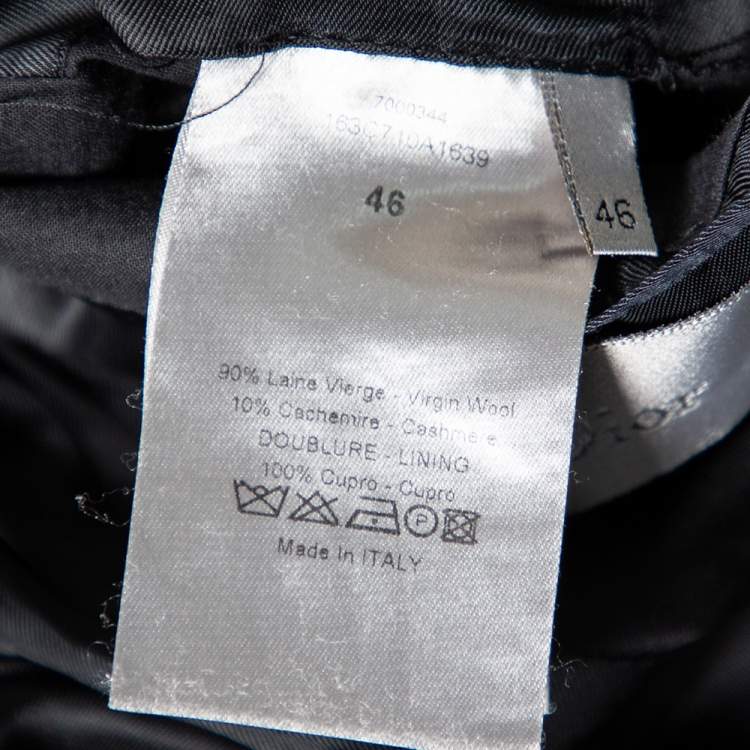 Pre Owned Dior Grey Wool Single Breasted Blazer S