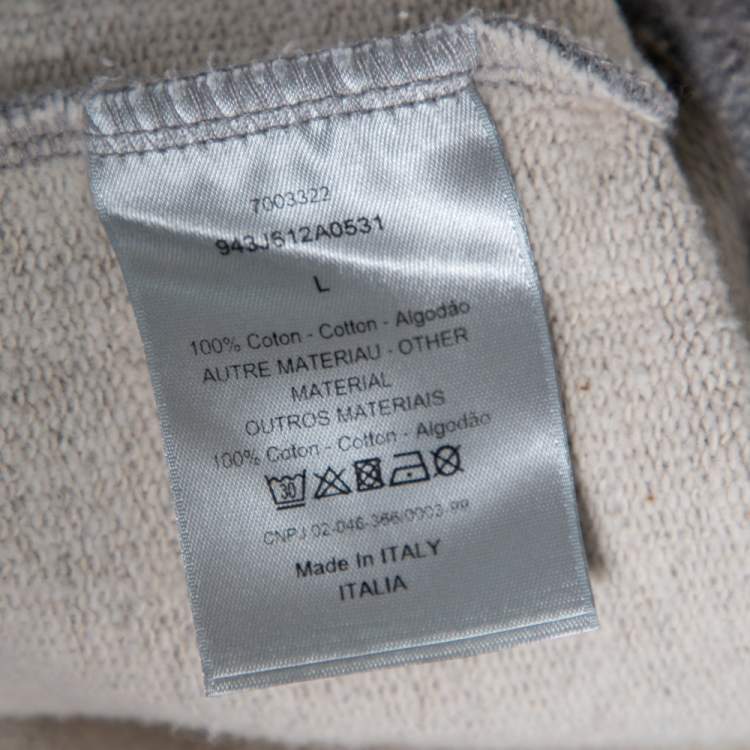 Pre Owned Dior Grey Cotton Logo Embroidered Crewneck Sweatshirt L