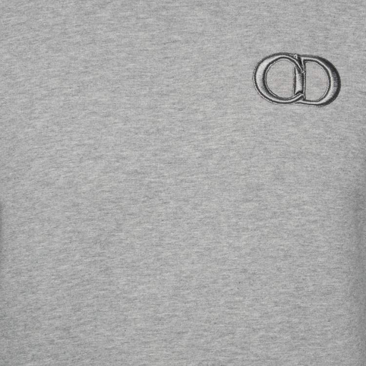 Pre Owned Dior Grey Cotton Logo Embroidered Crewneck Sweatshirt L