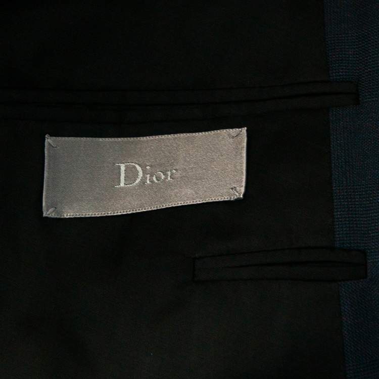 Pre Owned Dior Navy Blue Wool Single Breasted Suit M