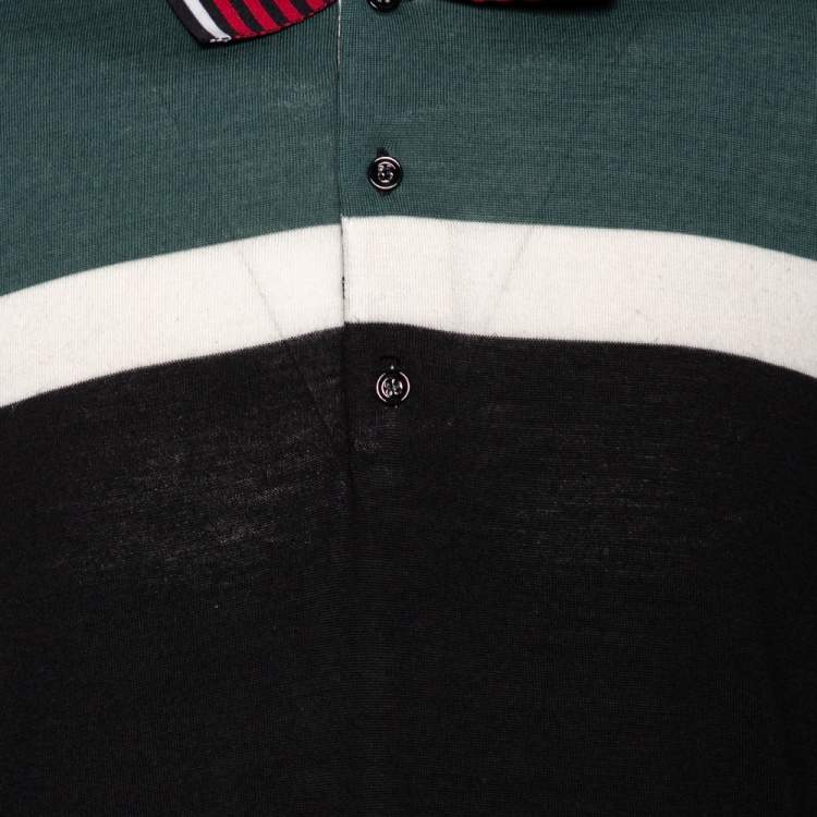 Pre Owned Dior Homme Multicolor Wool Knit Long Sleeve Polo T-Shirt L