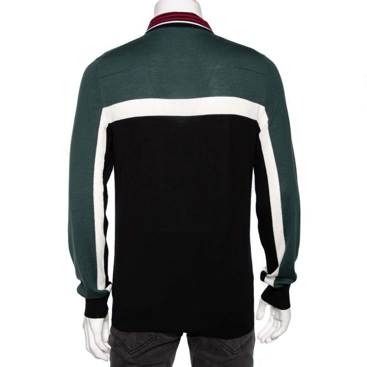 Pre Owned Dior Homme Multicolor Wool Knit Long Sleeve Polo T-Shirt L