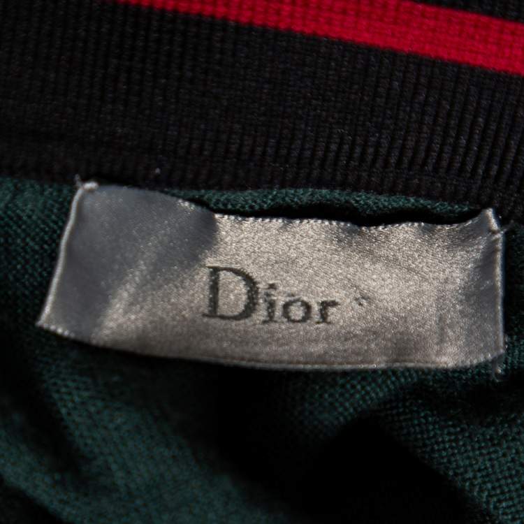 Pre Owned Dior Homme Multicolor Wool Knit Long Sleeve Polo T-Shirt L