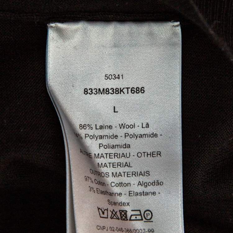 Pre Owned Dior Homme Multicolor Wool Knit Polo T-Shirt L