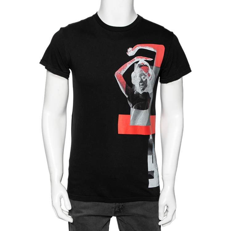 Pre Owned Dior Black Printed Cotton Short Sleeve T-Shirt S