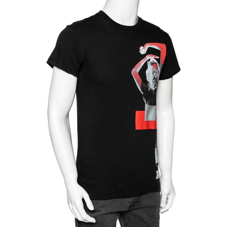 Pre Owned Dior Black Printed Cotton Short Sleeve T-Shirt S