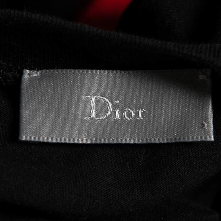 Pre Owned Dior Black Printed Cotton Short Sleeve T-Shirt S