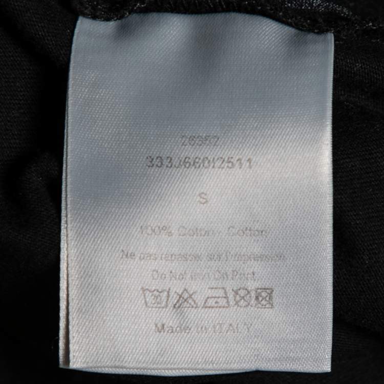 Pre Owned Dior Black Printed Cotton Short Sleeve T-Shirt S