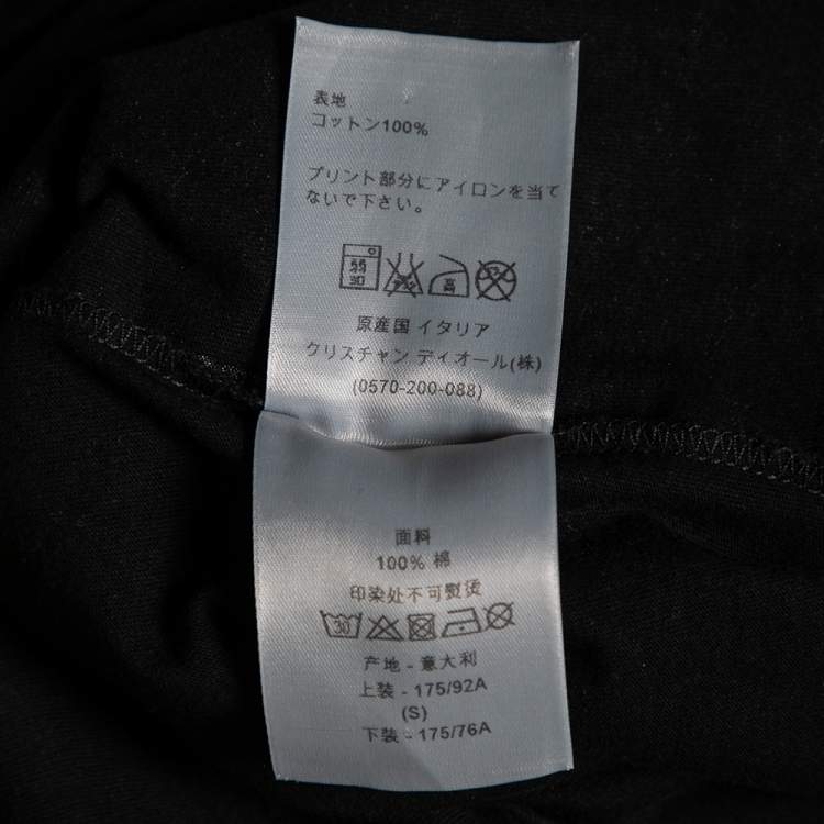 Pre Owned Dior Black Printed Cotton Short Sleeve T-Shirt S