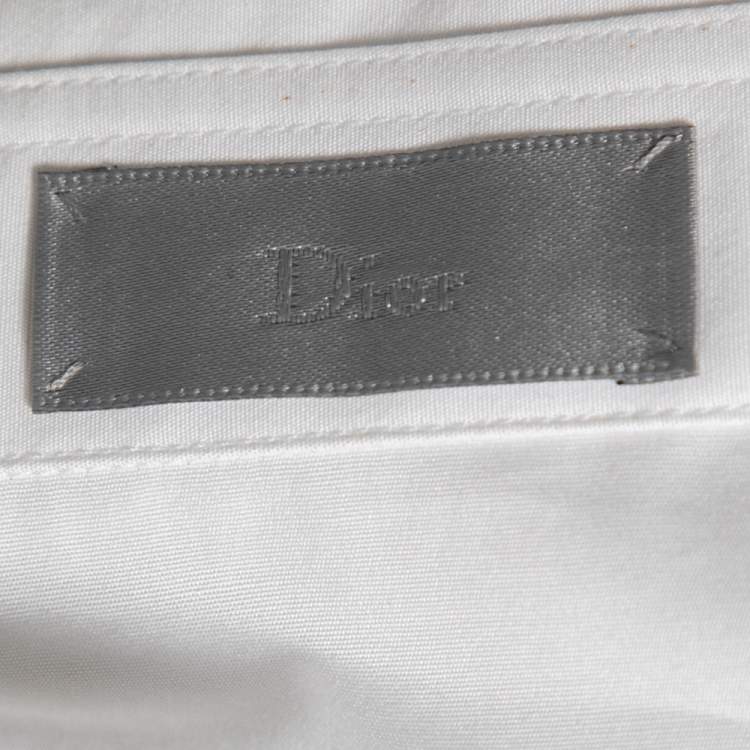 Pre Owned Dior White Cotton Embroidered Detail Button Front Shirt L