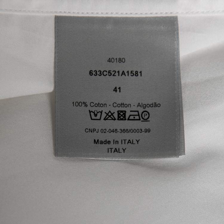 Pre Owned Dior White Cotton Long Sleeve Shirt M