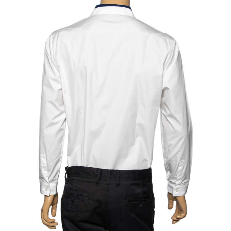 Pre Owned Dior White Cotton Long Sleeve Shirt M