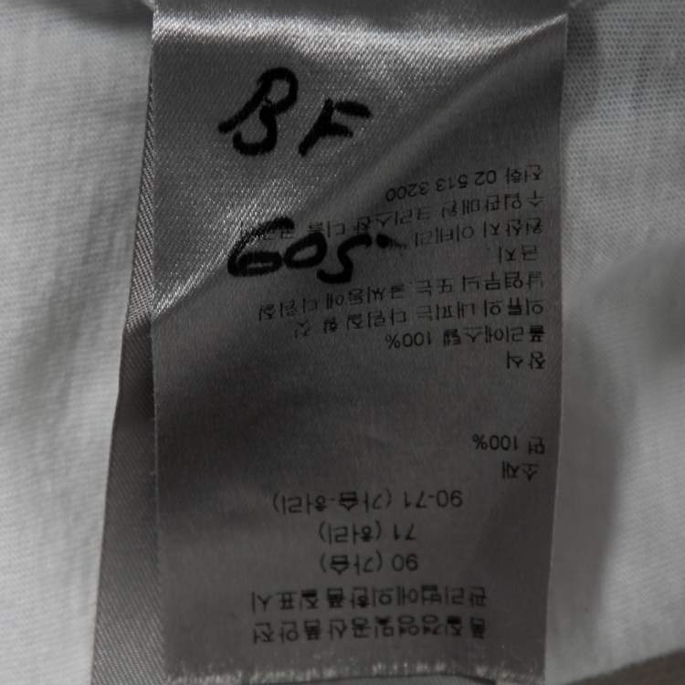 Pre Owned Dior White Printed Cotton and Mesh Overlay Short Sleeve T-shirt XS