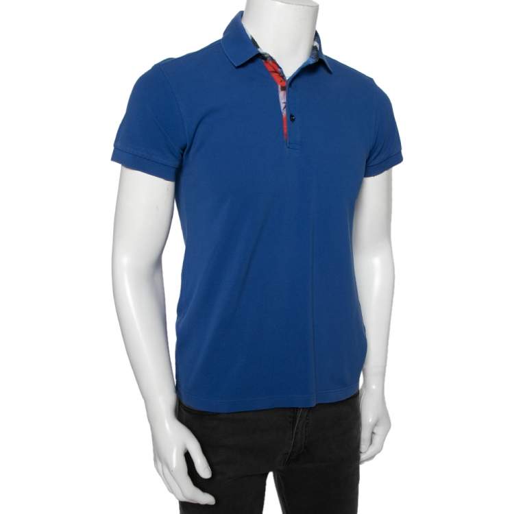 Pre Owned Dior Blue Cotton Short Sleeve Polo T Shirt S