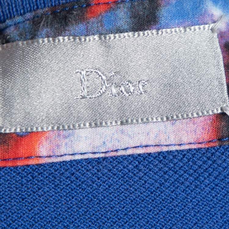 Pre Owned Dior Blue Cotton Short Sleeve Polo T Shirt S