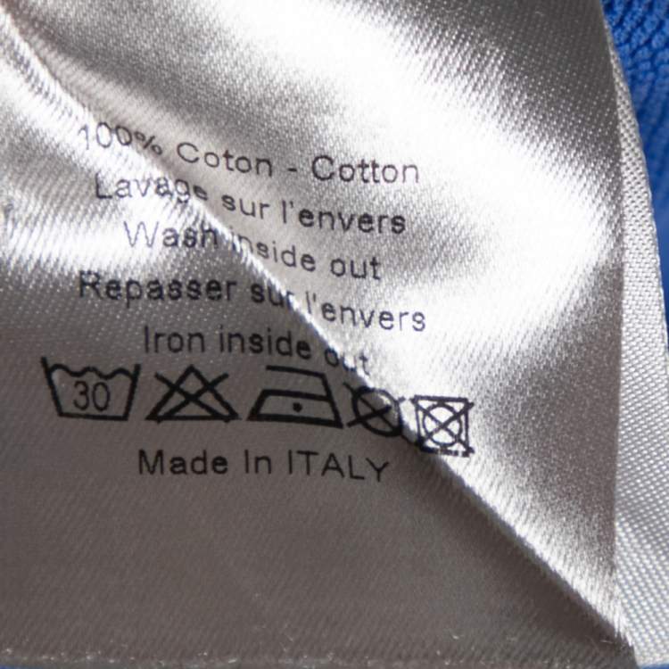 Pre Owned Dior Blue Cotton Short Sleeve Polo T Shirt S