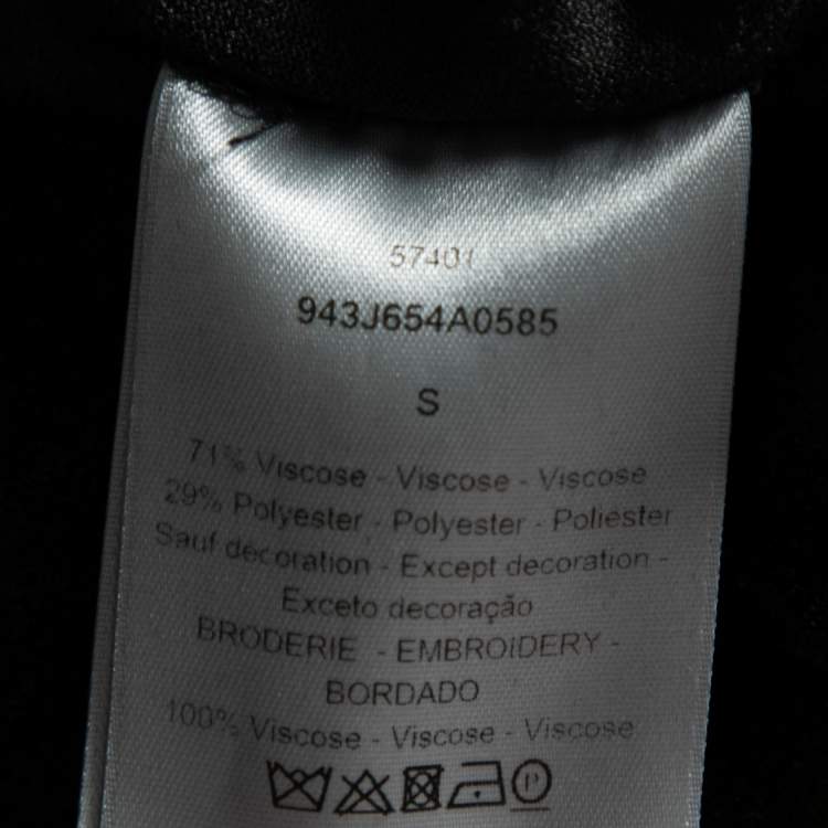 Pre Owned Dior Brown Velvet Dior Embroidered Short Sleeve T-Shirt S