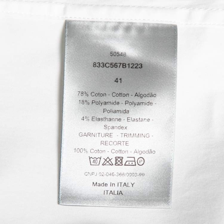 Pre Owned Dior White Cotton Button Front Shirt L