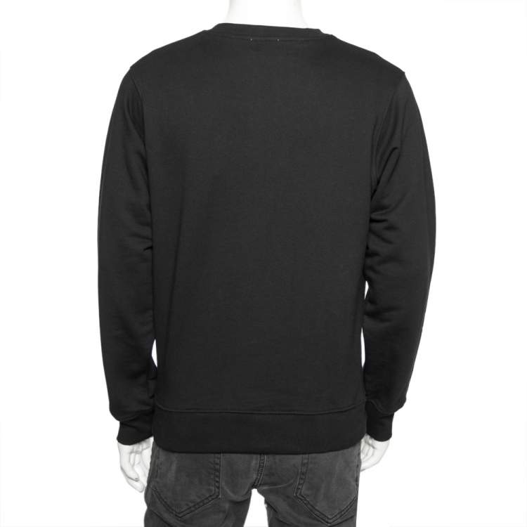 Pre Owned Dior x Judy Blame Black Cotton Safety Pin Logo Embroidered Sweatshirt XS