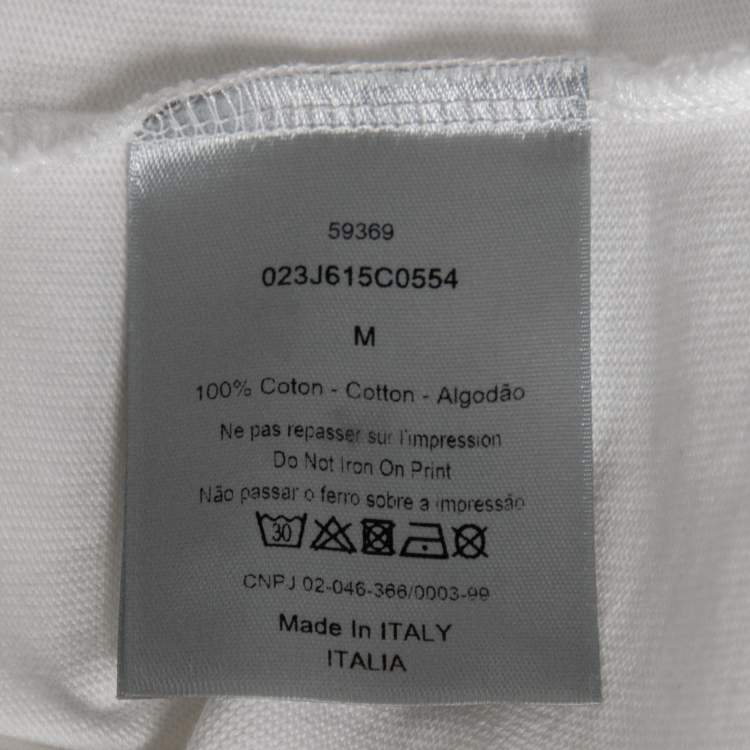 Pre Owned Dior X Daniel Arsham White Eroded Basket Ball Cotton T-Shirt M