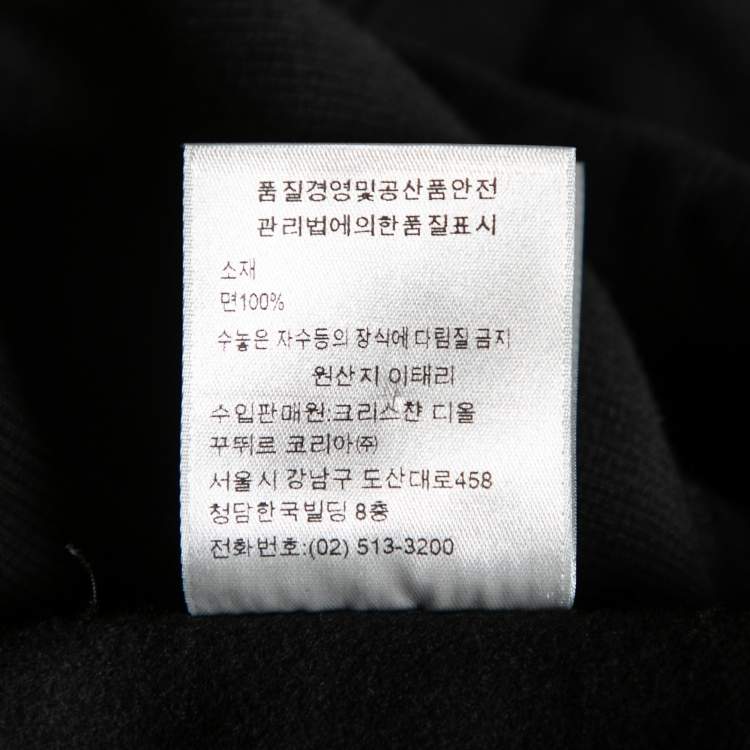 Pre Owned Dior Black Floral Logo Printed Cotton Crewneck Sweatshirt XS