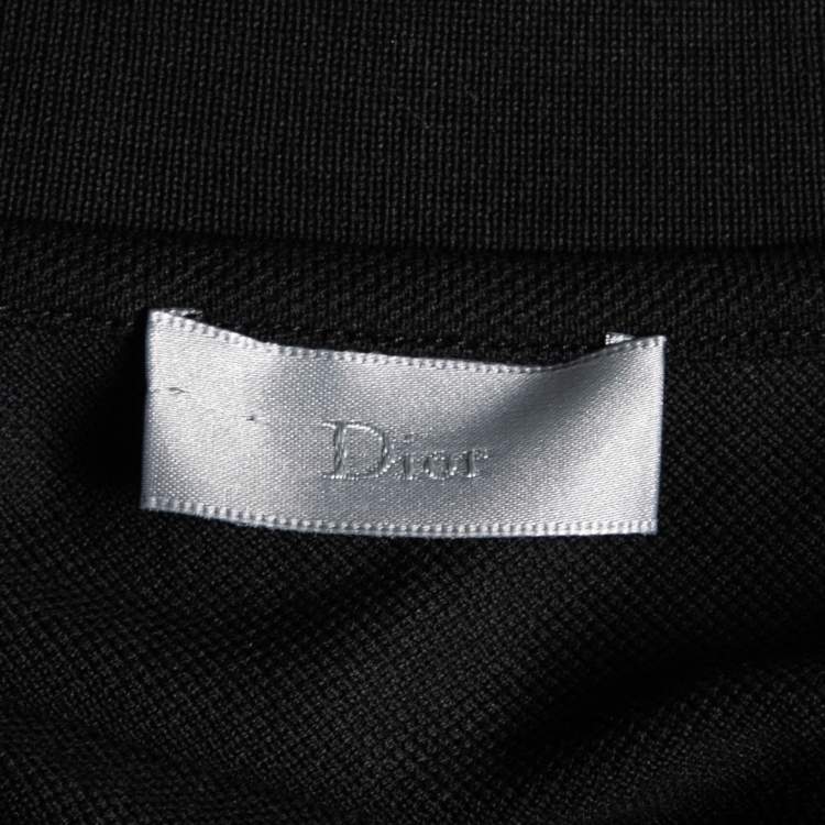 Pre Owned Dior Black Cotton Bee Embroidered Polo T-Shirt M