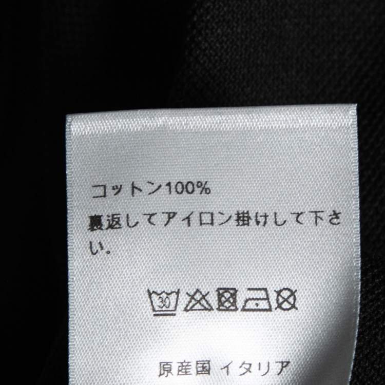 Pre Owned Dior Black Cotton Bee Embroidered Polo T-Shirt M