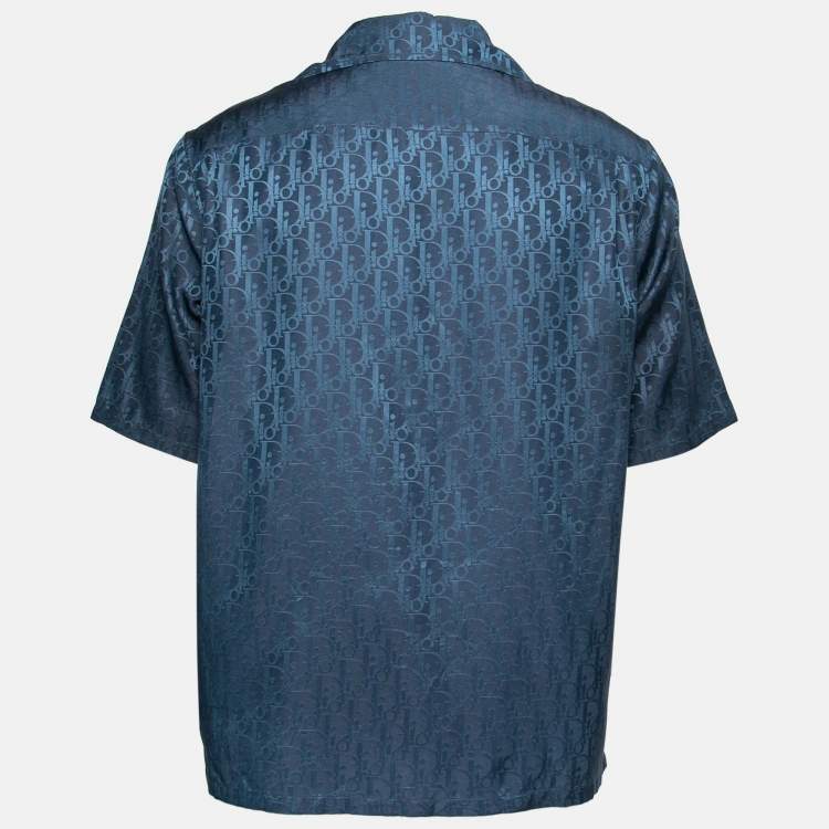 Dior Oblique silk shirt ネイビー Dior Oblique silk shirt ネイビー Dior Oblique silk shirt ネイビー