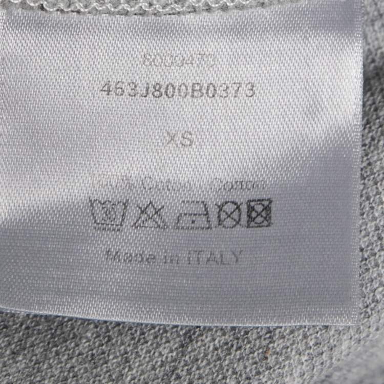 Pre Owned Dior Grey Cotton Pique Short Sleeve Polo T-Shirt XS