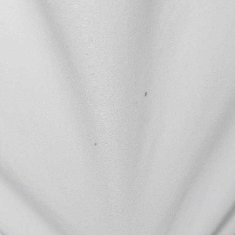 Pre Owned Dior White Camouflage Trimmed Cotton Pocket Detail Button Front Shirt S