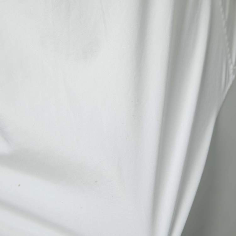 Pre Owned Dior White Camouflage Trimmed Cotton Pocket Detail Button Front Shirt S
