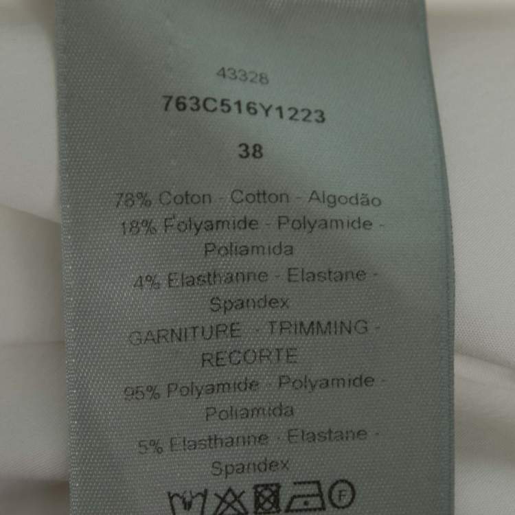 Pre Owned Dior White Cotton Stripe Trimmed Button Front Shirt S