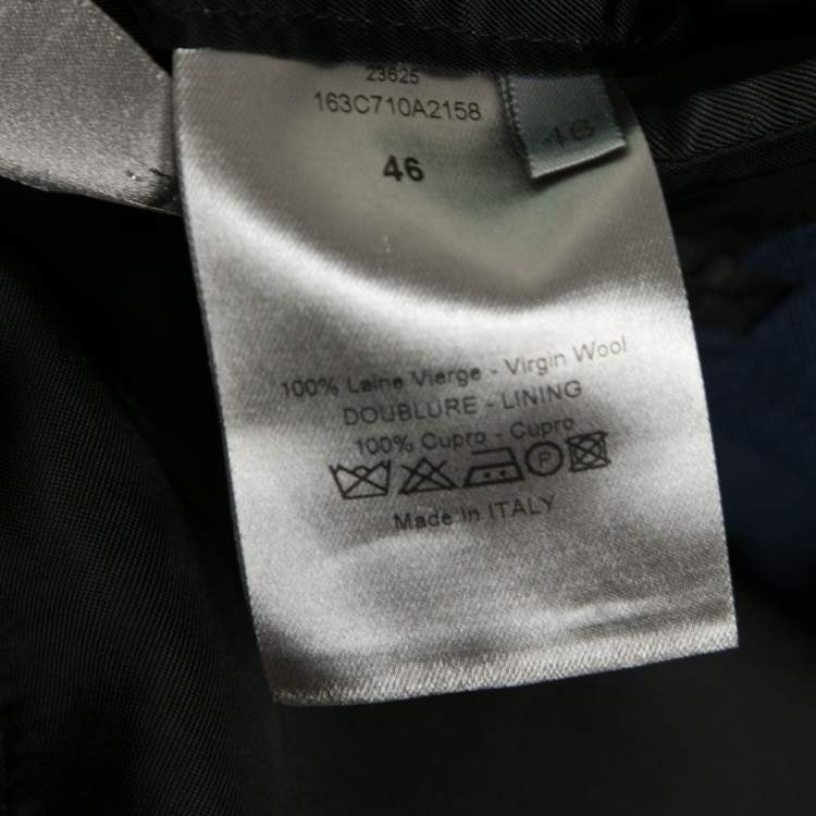 Pre Owned Dior Blue Wool Single Breasted Blazer S