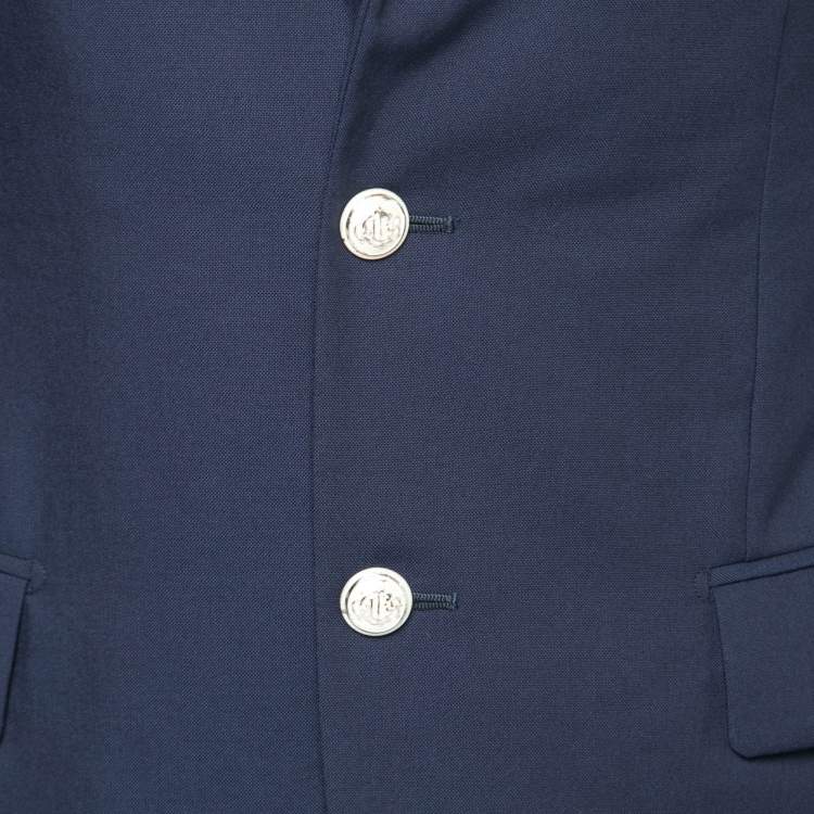 Pre Owned Dior Blue Wool Single Breasted Blazer S