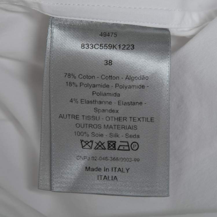Pre Owned Dior White Cotton Long Sleeve Button Front Shirt S