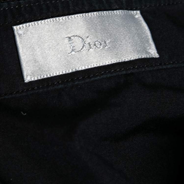Pre Owned Dior Black Cotton Button Front Long Sleeve Shirt S