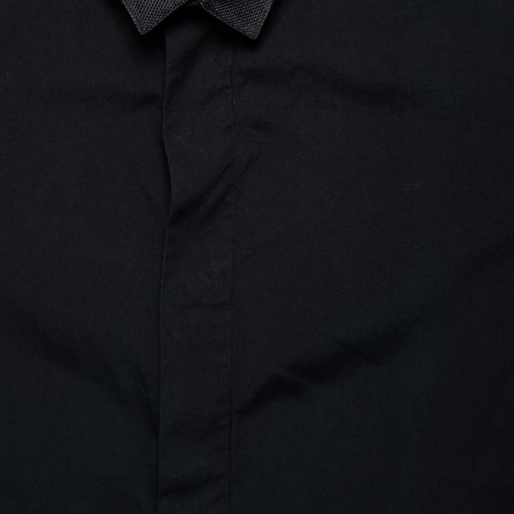 Pre Owned Dior Black Cotton Button Front Long Sleeve Shirt S
